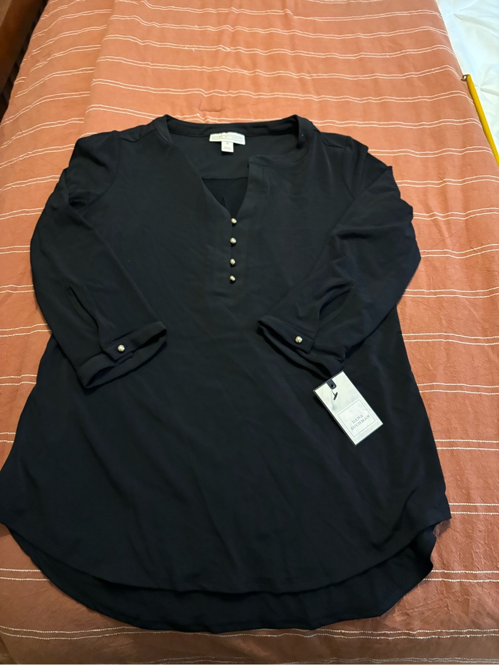 Dana Buchman Black 3/4 Sleeve Blouse